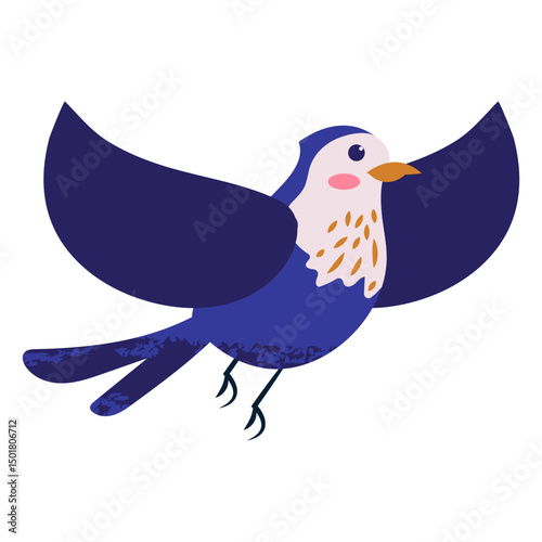 Flying blue bird illustration