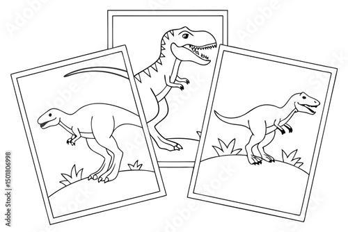 Three Tyrannosaurus Rex Dinosaur Coloring Pages for Kids