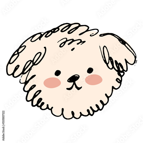 Hand drawn poodle dog 
