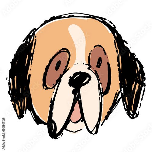 Bernese dog hand drawn