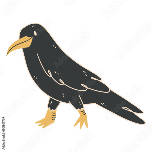 Raven bird cartoon character