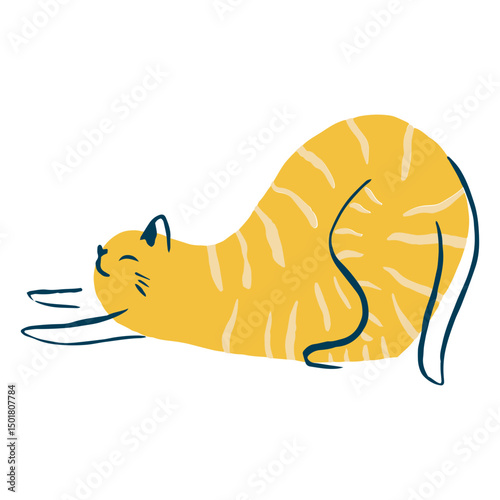 Cute abstract streching cat