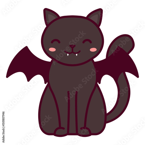 Kawaii Halloween black cat