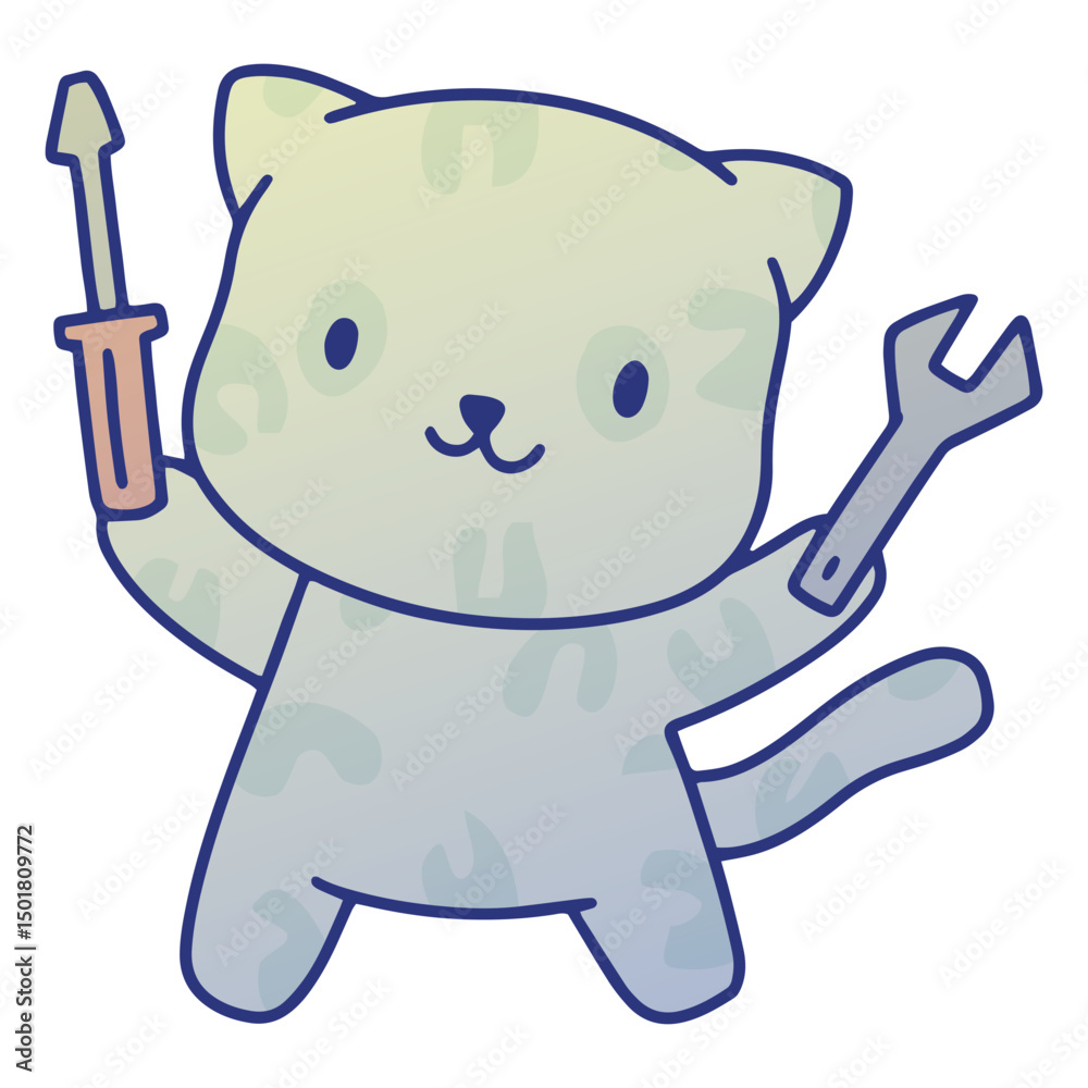 Obraz premium Cat mechanic character