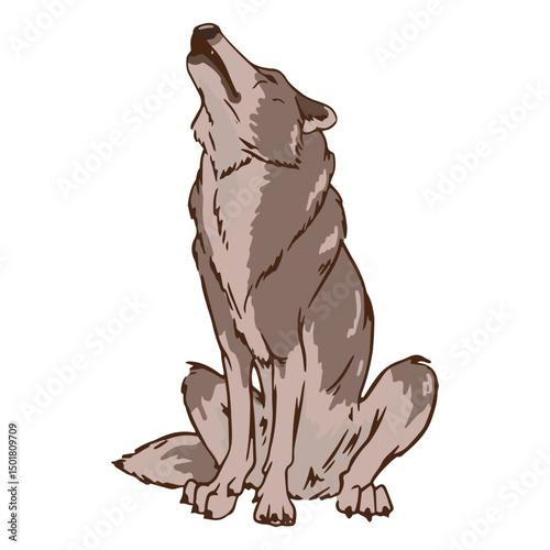 Howling wolf animal