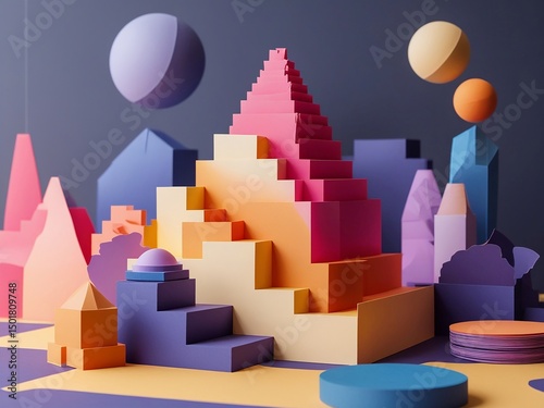 Abstract Geometric Shapes Design