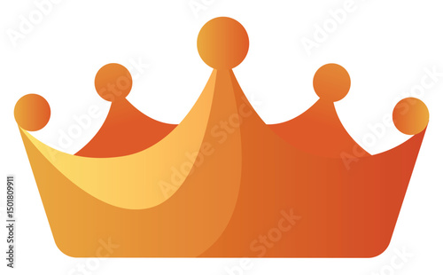 Golden crown mascot. Vector illustration isolated on white background. Good for logos, icons, posters, stickers