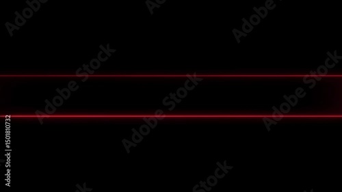 Abstract glowing neon lines background animation. Red neon line moving Seamless loop animation on black background.