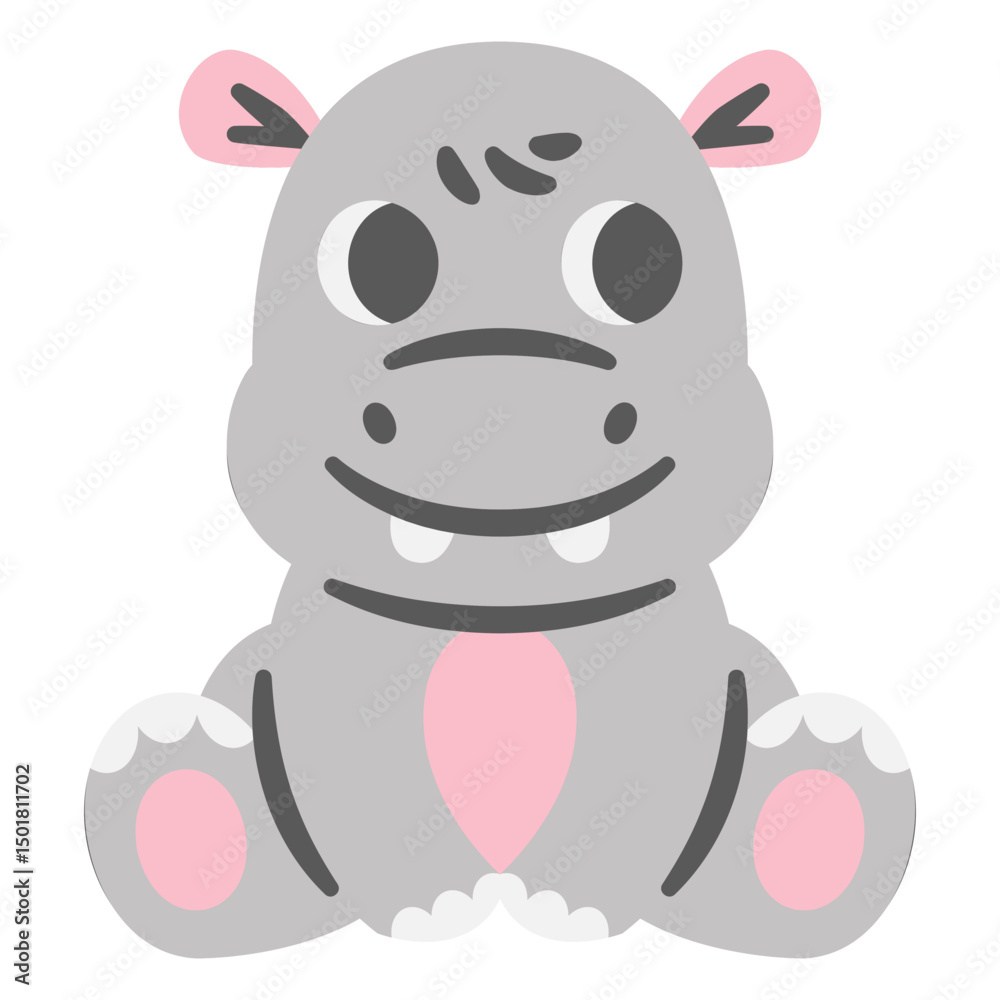 Fototapeta premium Grey hippopotamus sitting