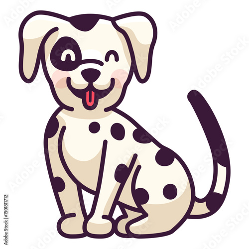 Cartoon dalmatian dog sitting