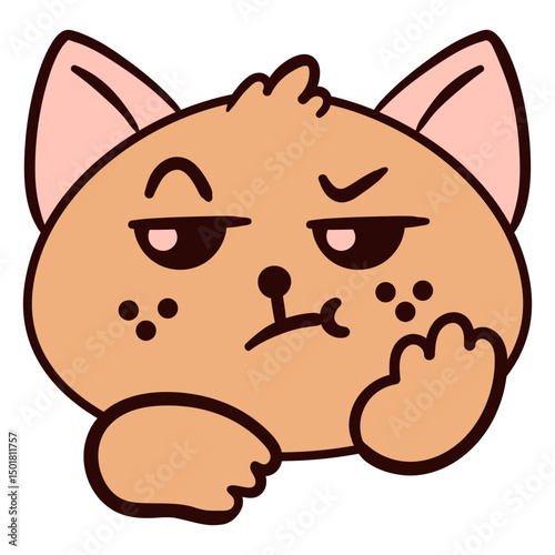 Cartoon cat with a bored expression