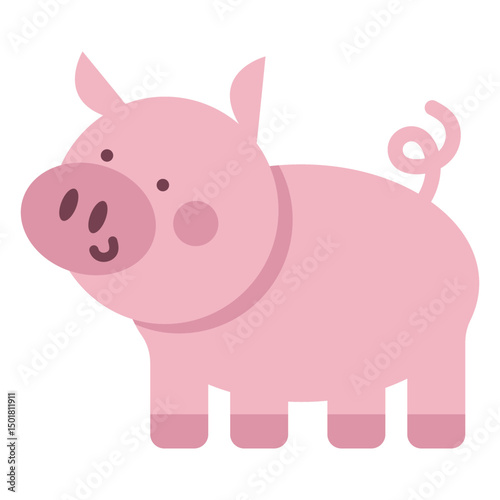 Cute cartoon pig illustration