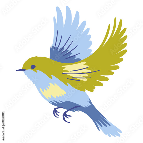 Yellow and blue bird design