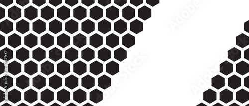 Modern Abstract Honeycomb Hexagon Pattern Design in Grayscale Vector – Geometric Seamless Background for Tech Art