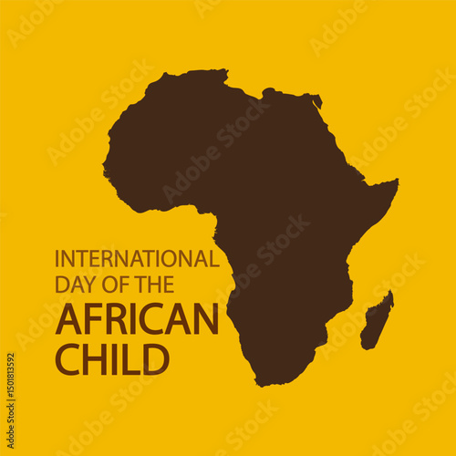African Child International Day continent, vector art illustration.