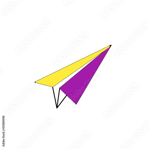 paper plane flying	