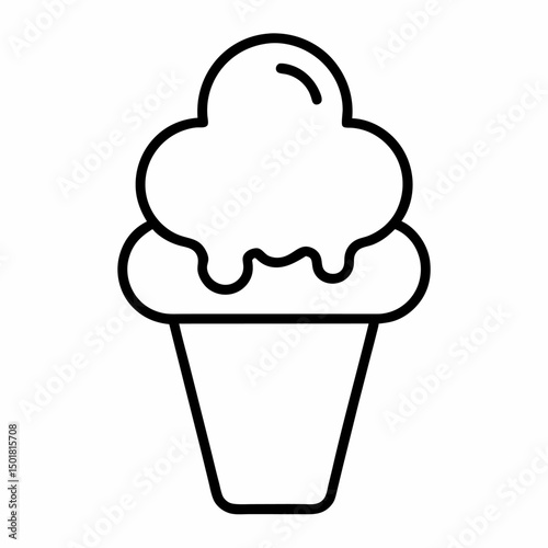 Ice Cream outline icon on white background
