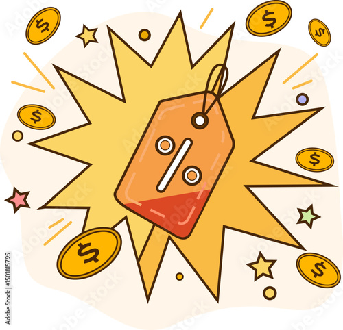 hanging  price tag vector illustration retail template 