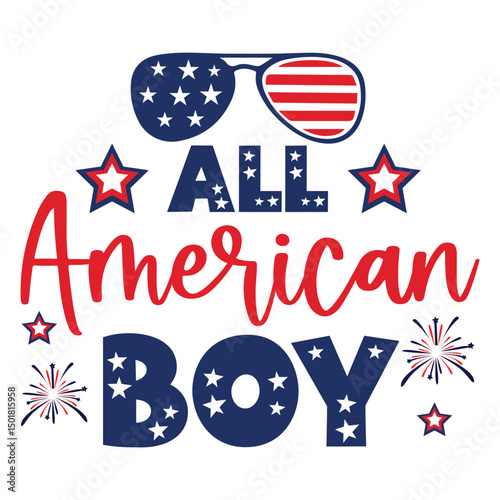 All American boy SVG Art & Illustration