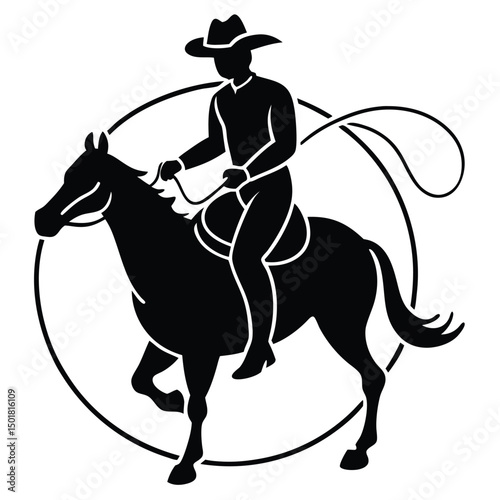 cowboy riding horse