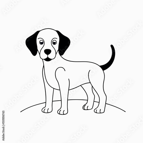 Cute Puppy Wagging Tail Illustration