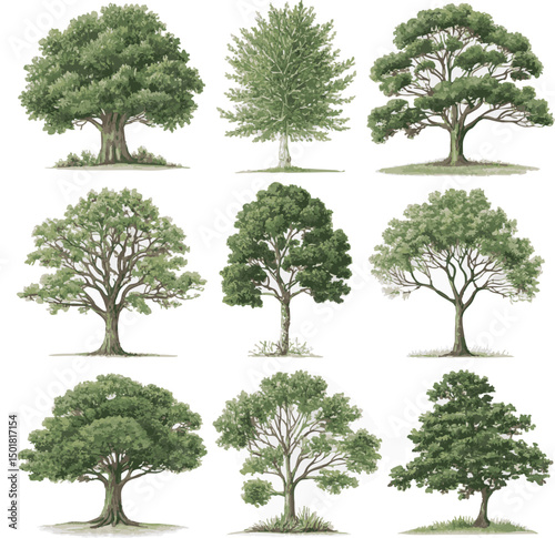 Even More Ultimate Tree collection, 200 detailed, different tree vectors.
