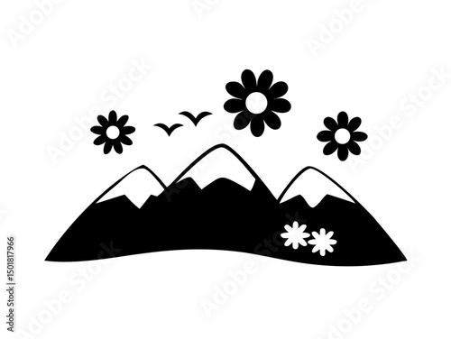 Lush Mountain Meadow Covered With Colorful Wildflo