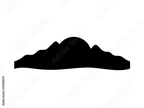 Silhouetted Mountain Range With Smooth Gradient Su