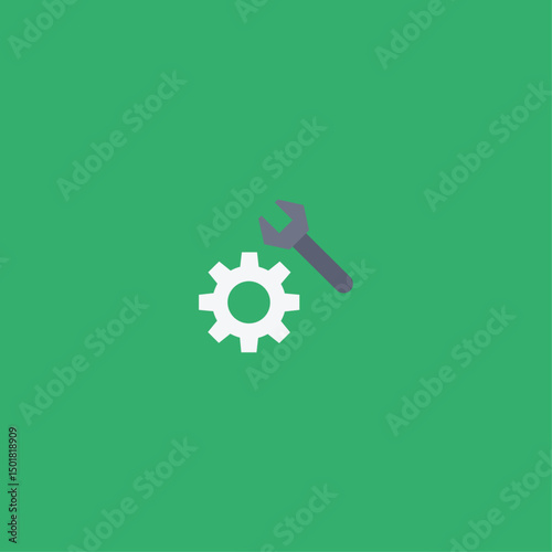Gear Settings icon flat vector design