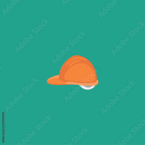 Engineer helmet icon flat vector design