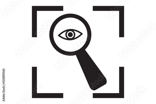 Eye Scan icon. Stroke outline style. Simple eye scan icon. Vector illustration.