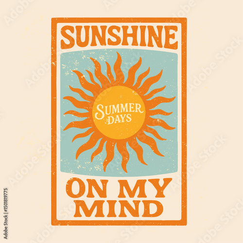 sunshine paradise slogan prints.  vintage retro print art. girls womens graphics.  t-shirt graphic for beach print design. summer graphics design.