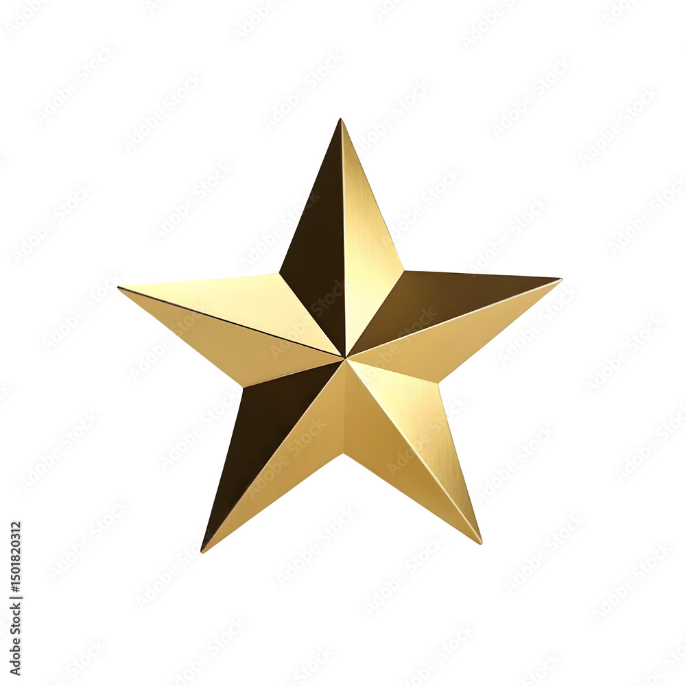 Fototapeta premium Gold star award shape isolated on transparent background
