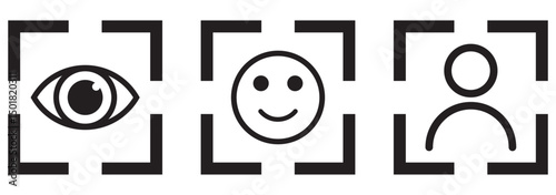Face id icon Symbol set collection.