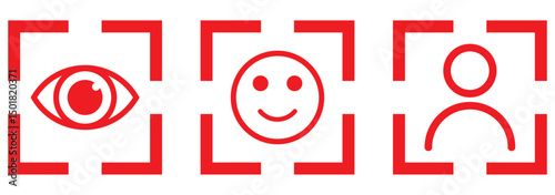 Face id icon Symbol set collection.