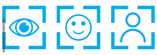 Face id icon Symbol set collection.