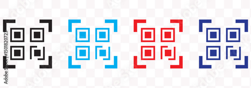 QR Code with scan me text button, scan me button with QR code vector image, editable QR code png image