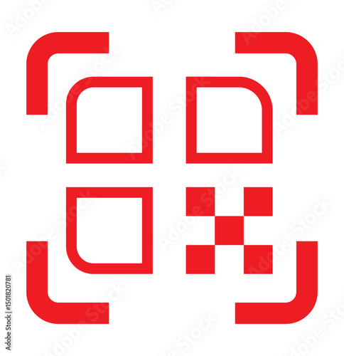 QR Code with scan me text button, scan me button with QR code vector image, editable QR code png image