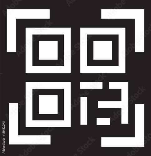 Scan icon for QR code mobile icon vector illustration template