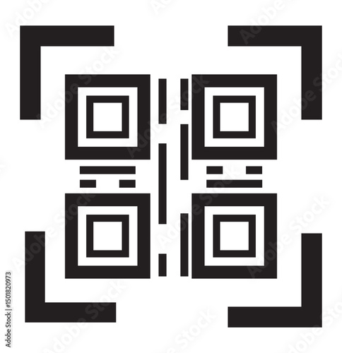 Scan icon for QR code mobile icon vector illustration template
