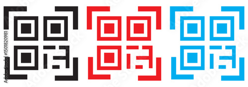 Scan icon for QR code mobile icon vector illustration template