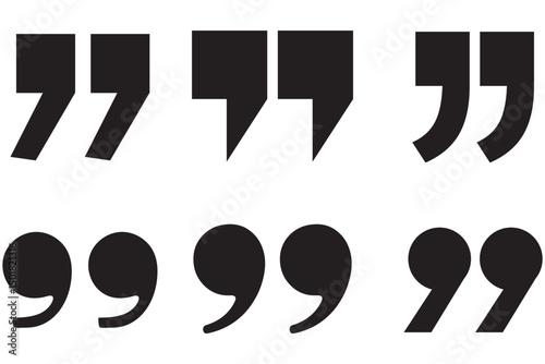 Set of quote mark, quotes icon vector sign design