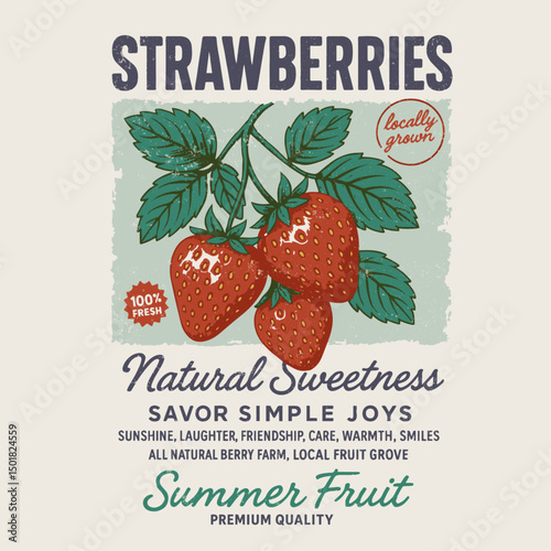 Sweatshirt fruits print design, women's food fashion vibes trendy strawberry illustration artwork. girls graphics. Strawberry fruit illustration for summer vibes, t-shirts, print design.
