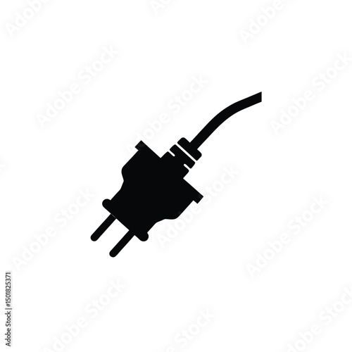 silhouette of electric plug on white background