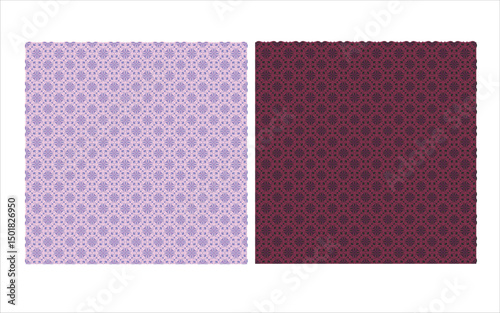 A delicate and elegant seamless floral ornament vector pattern in soft light purple and pink tones. Perfect for fabric prints, stationery, wallpapers, and luxury packaging. Vintage seamless floral