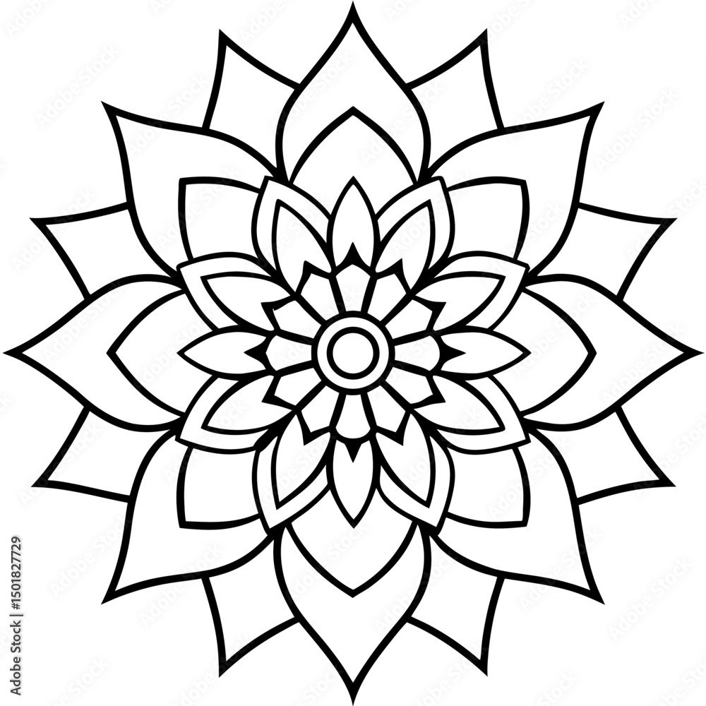 Pastel Floral Mandala Vector on White Pastel Floral Mandala Vector on White