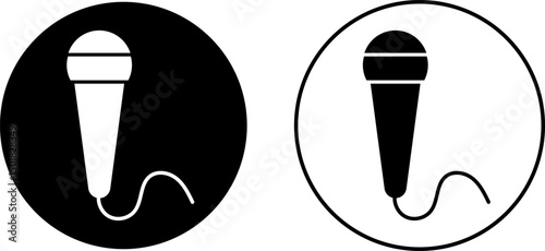 Microphone icon set. public speaker. Vocal signs. voice icon symbol buttons. Karaoke mic. Podcast microphone
