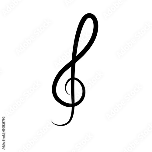 treble clef on white background