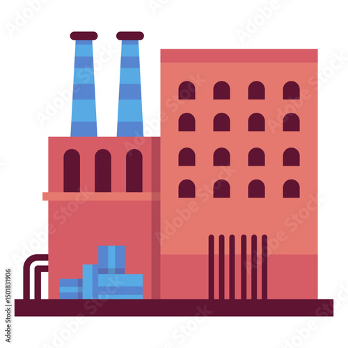 Industrial building illustration