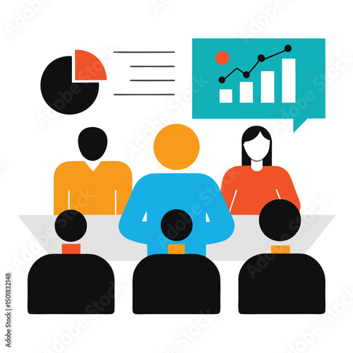 Remote Team Collaboration on vector illustration